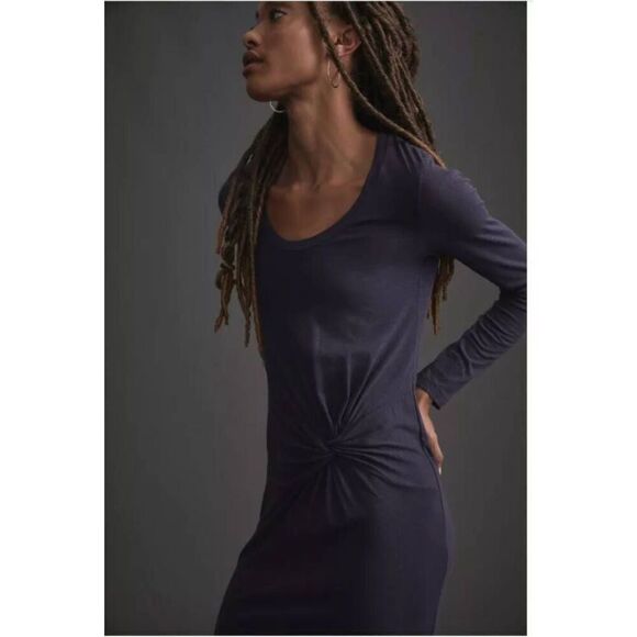 NWT Anthropologie Sundry Twist-Front Midi Dress w/ Slit. Medium - Picture 3 of 8